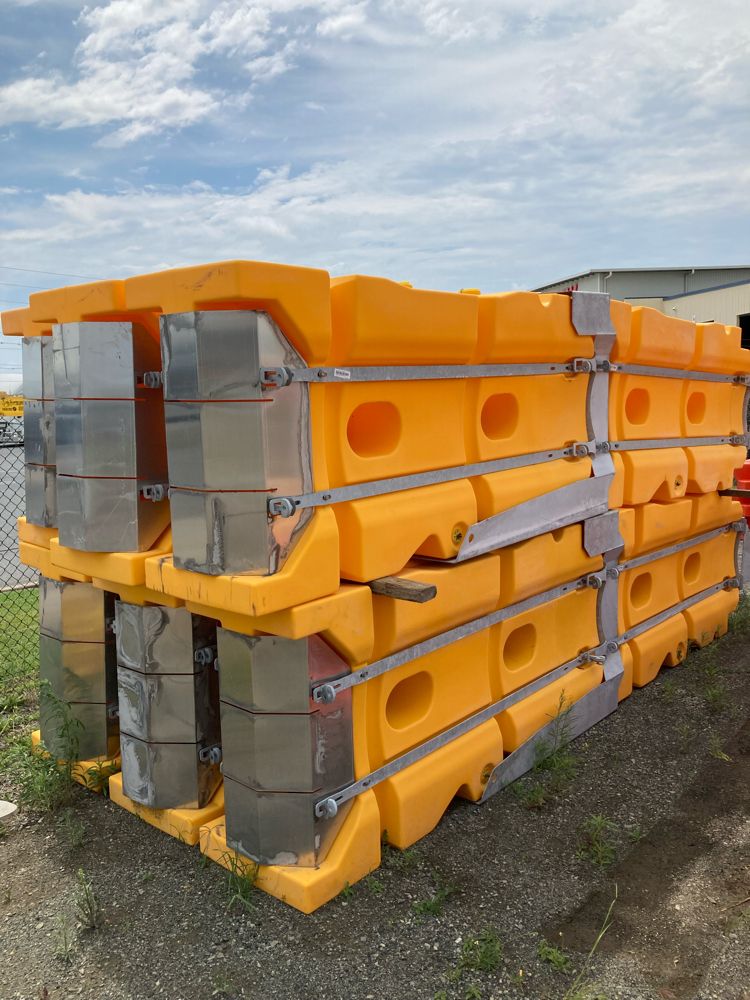 Crash cushion impact attenuators ready for deployment